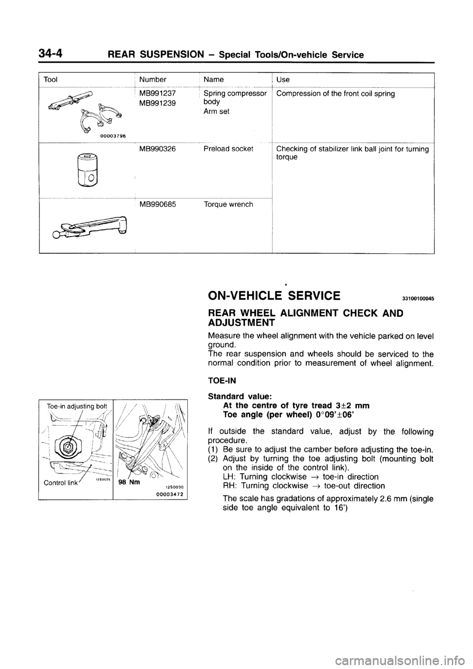 MITSUBISHI CARISMA 1996  Workshop Manual 