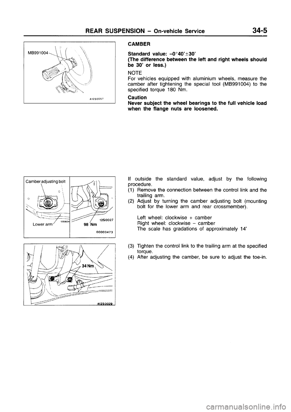 MITSUBISHI CARISMA 1996  Workshop Manual 
