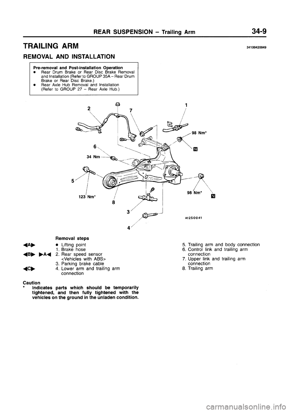 MITSUBISHI CARISMA 1996  Workshop Manual 