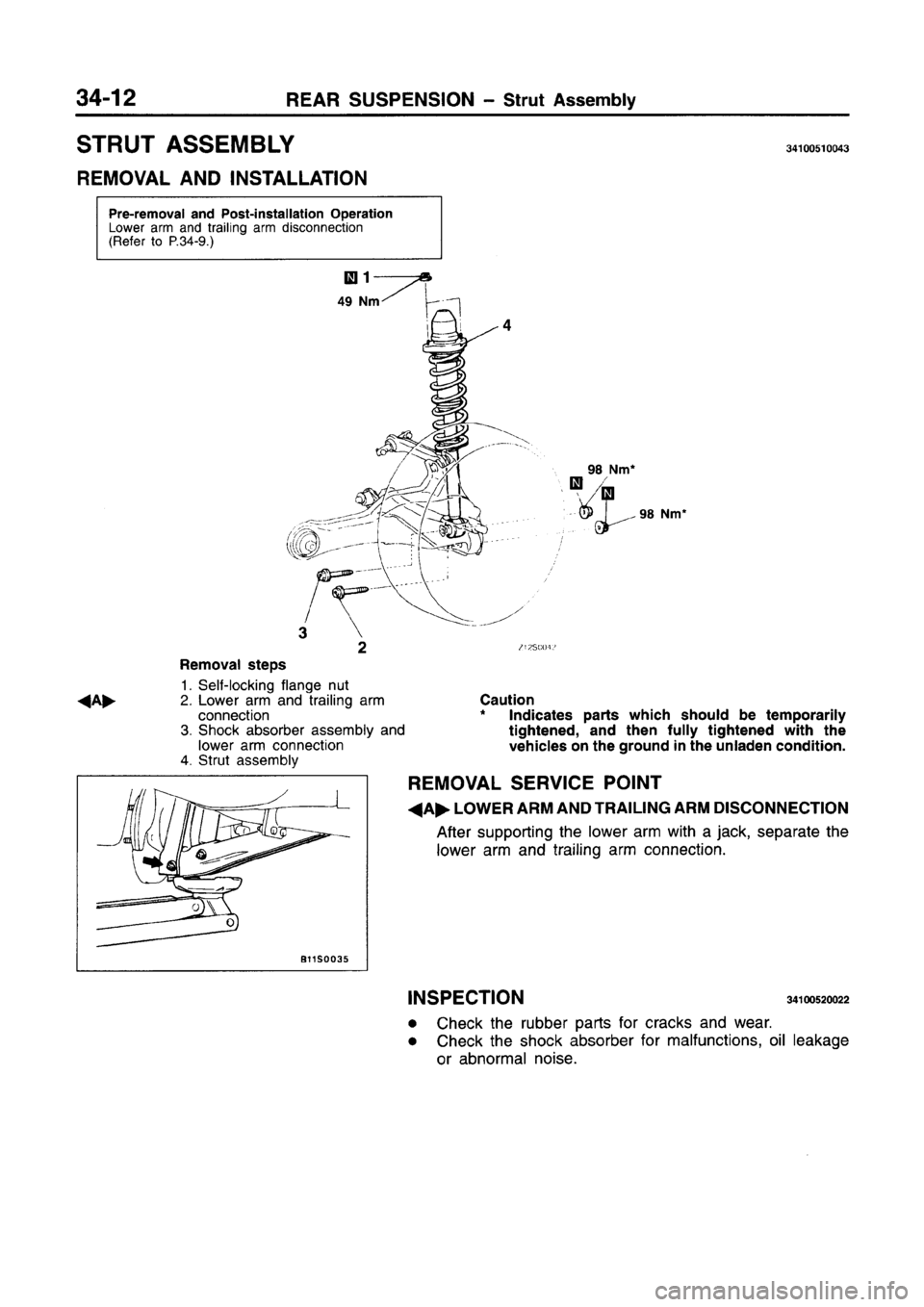 MITSUBISHI CARISMA 1996  Workshop Manual 