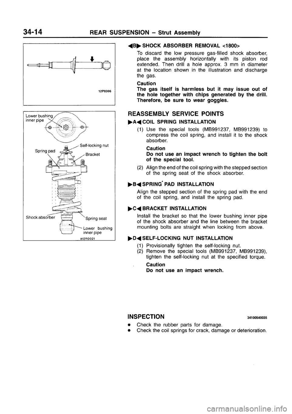 MITSUBISHI CARISMA 1996  Workshop Manual 