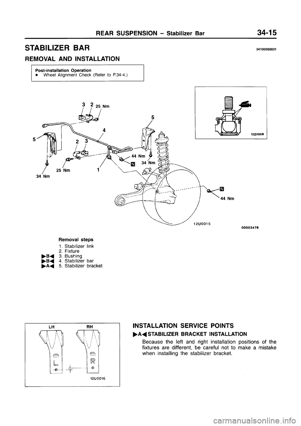 MITSUBISHI CARISMA 1996  Workshop Manual 