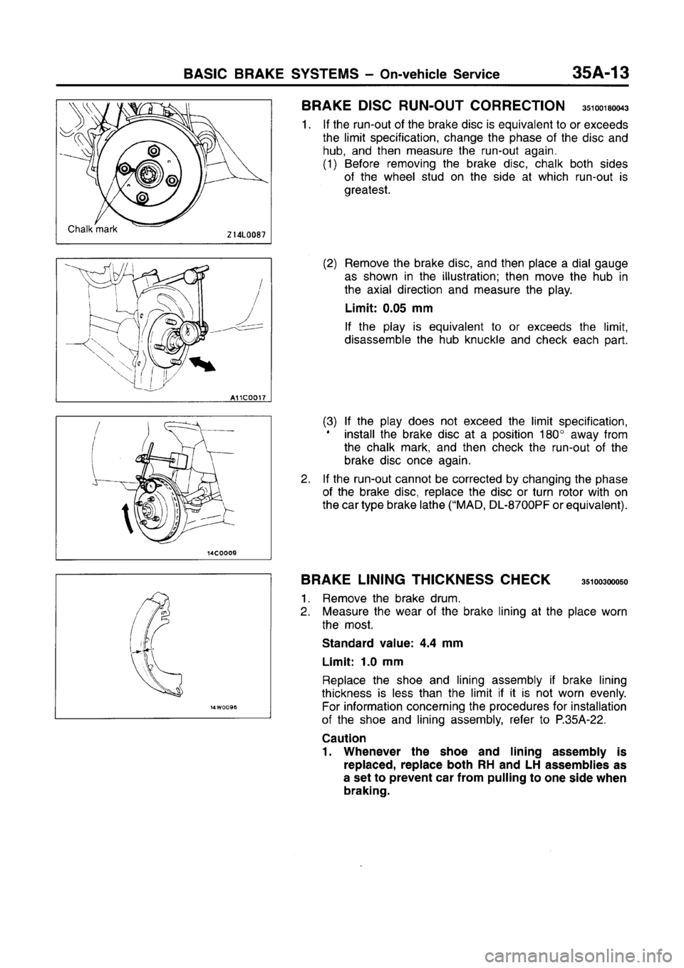 MITSUBISHI CARISMA 1996  Workshop Manual 