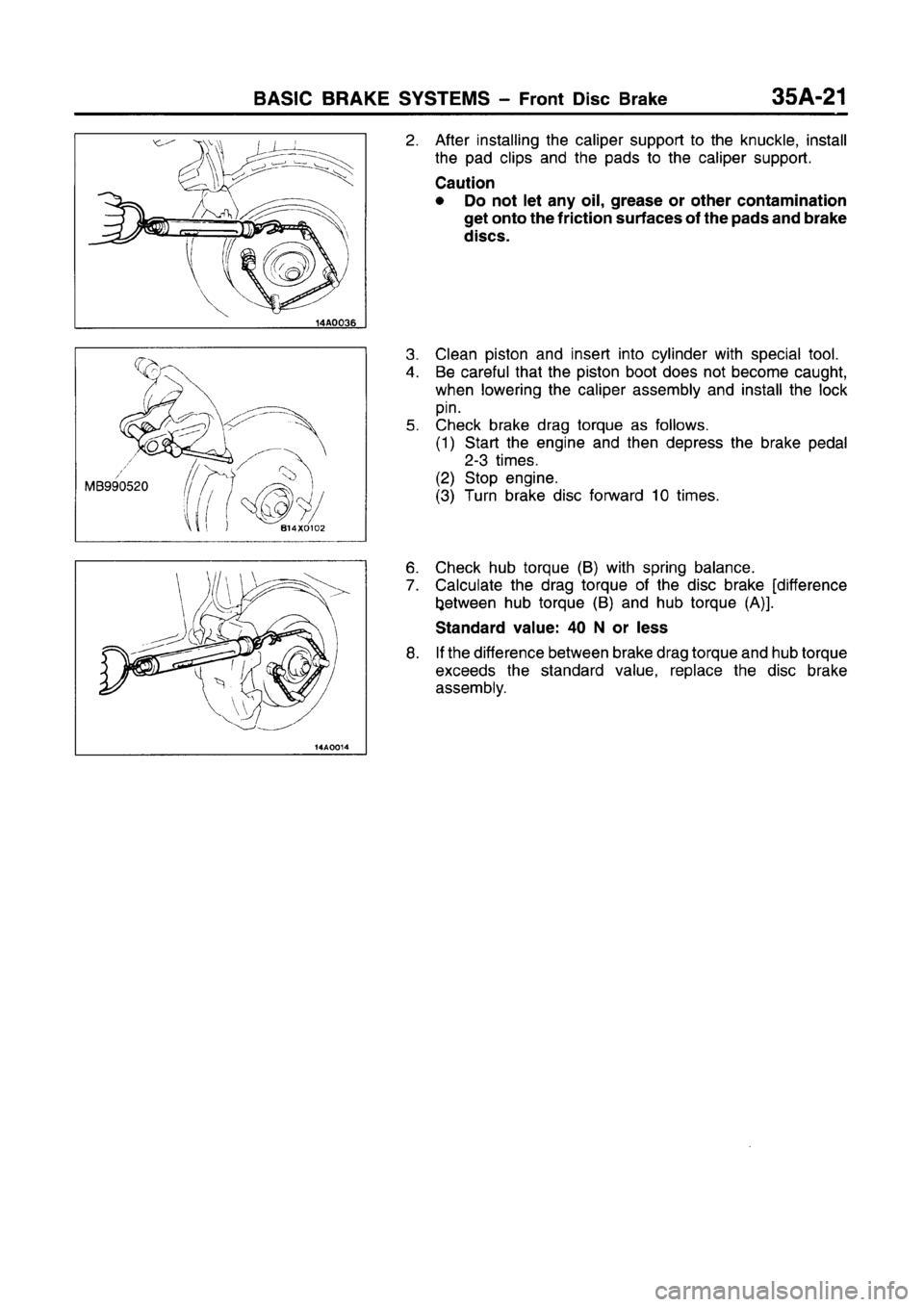 MITSUBISHI CARISMA 1996  Workshop Manual 