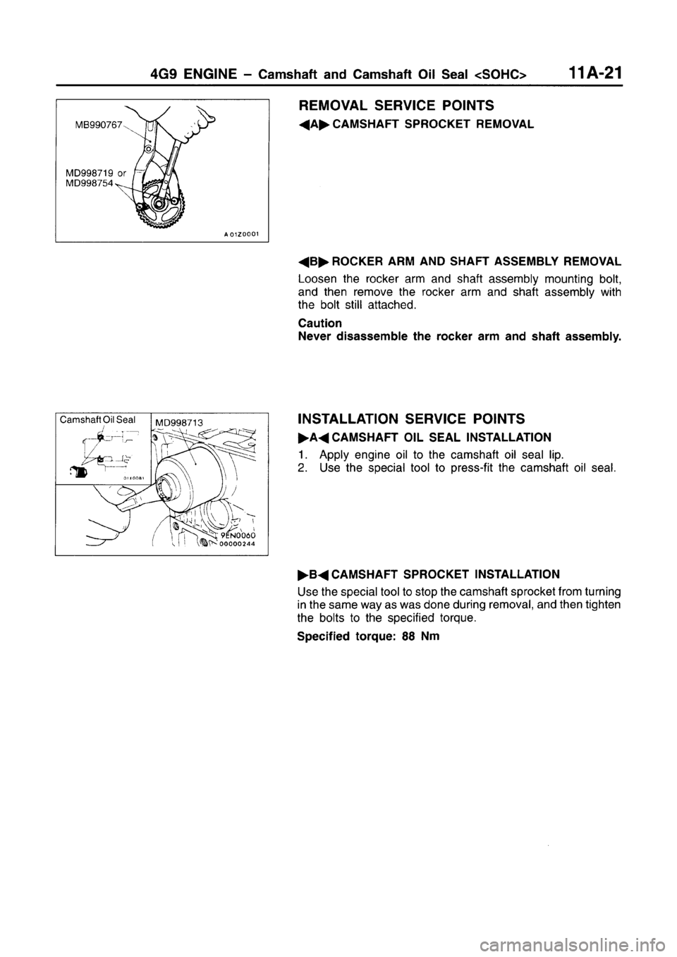 MITSUBISHI CARISMA 1996  Workshop Manual 