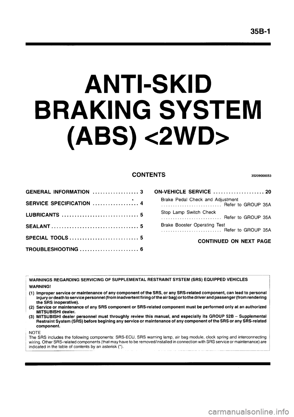 MITSUBISHI CARISMA 1996  Workshop Manual 