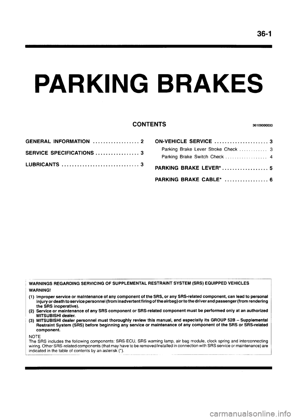 MITSUBISHI CARISMA 1996  Workshop Manual 