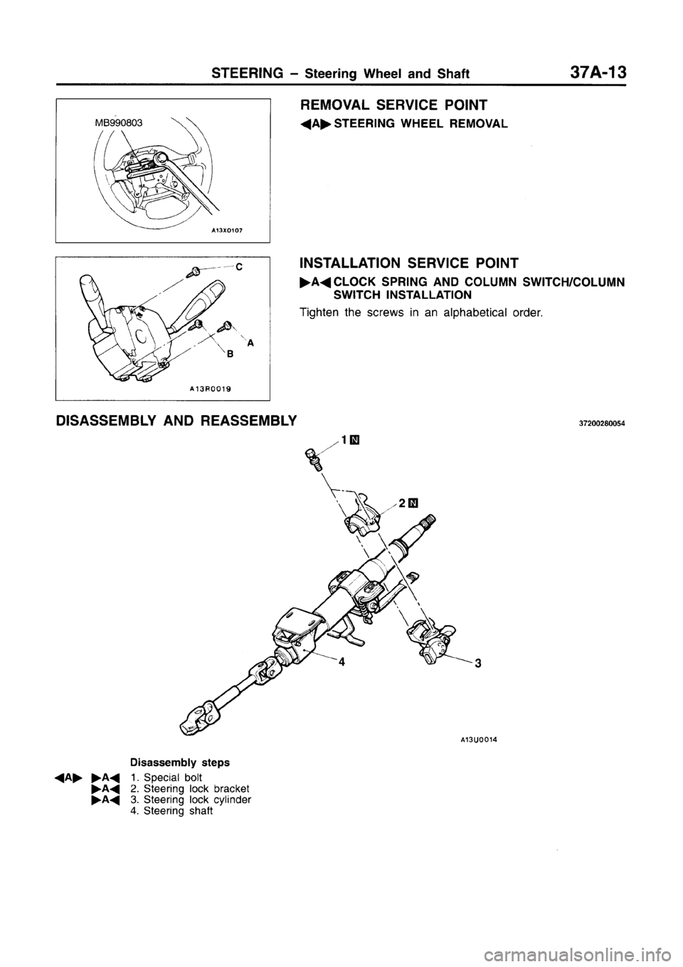 MITSUBISHI CARISMA 1996  Workshop Manual 