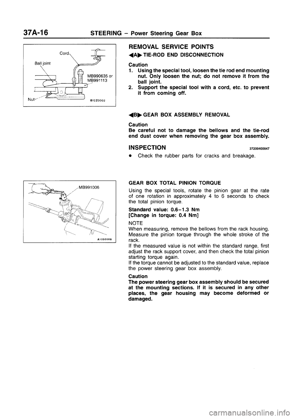 MITSUBISHI CARISMA 1996  Workshop Manual 