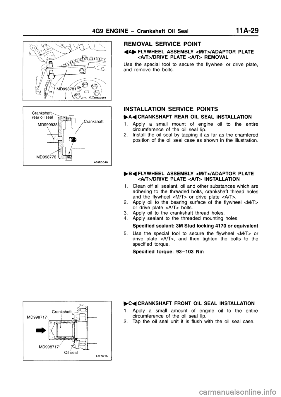 MITSUBISHI CARISMA 1996  Workshop Manual 
