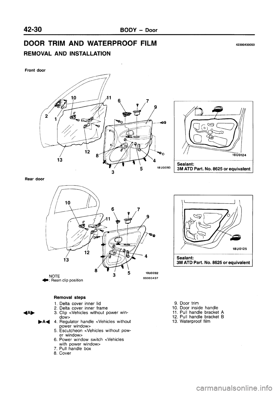 MITSUBISHI CARISMA 1996  Workshop Manual 