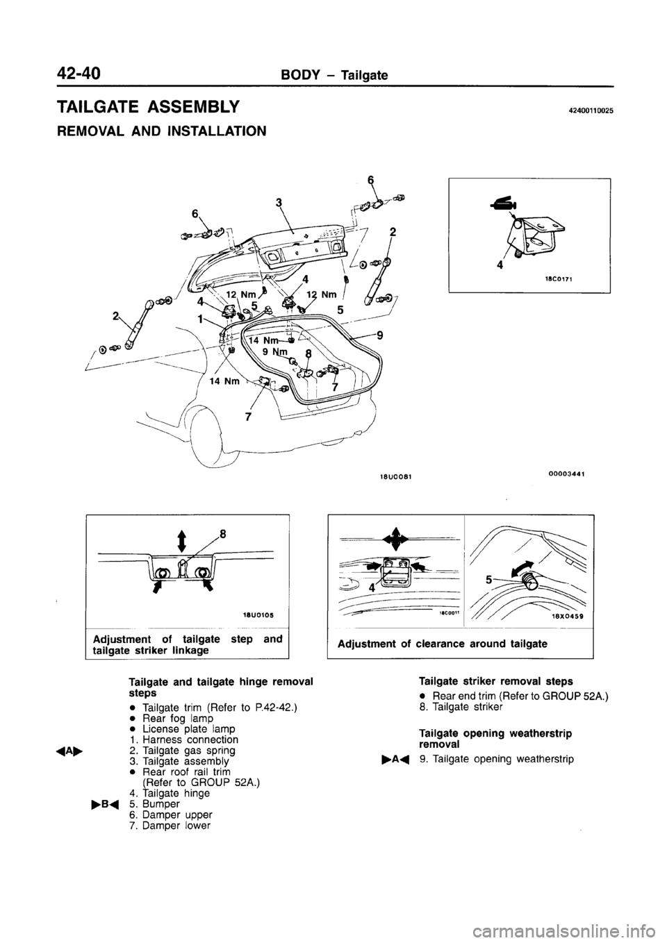MITSUBISHI CARISMA 1996  Workshop Manual 