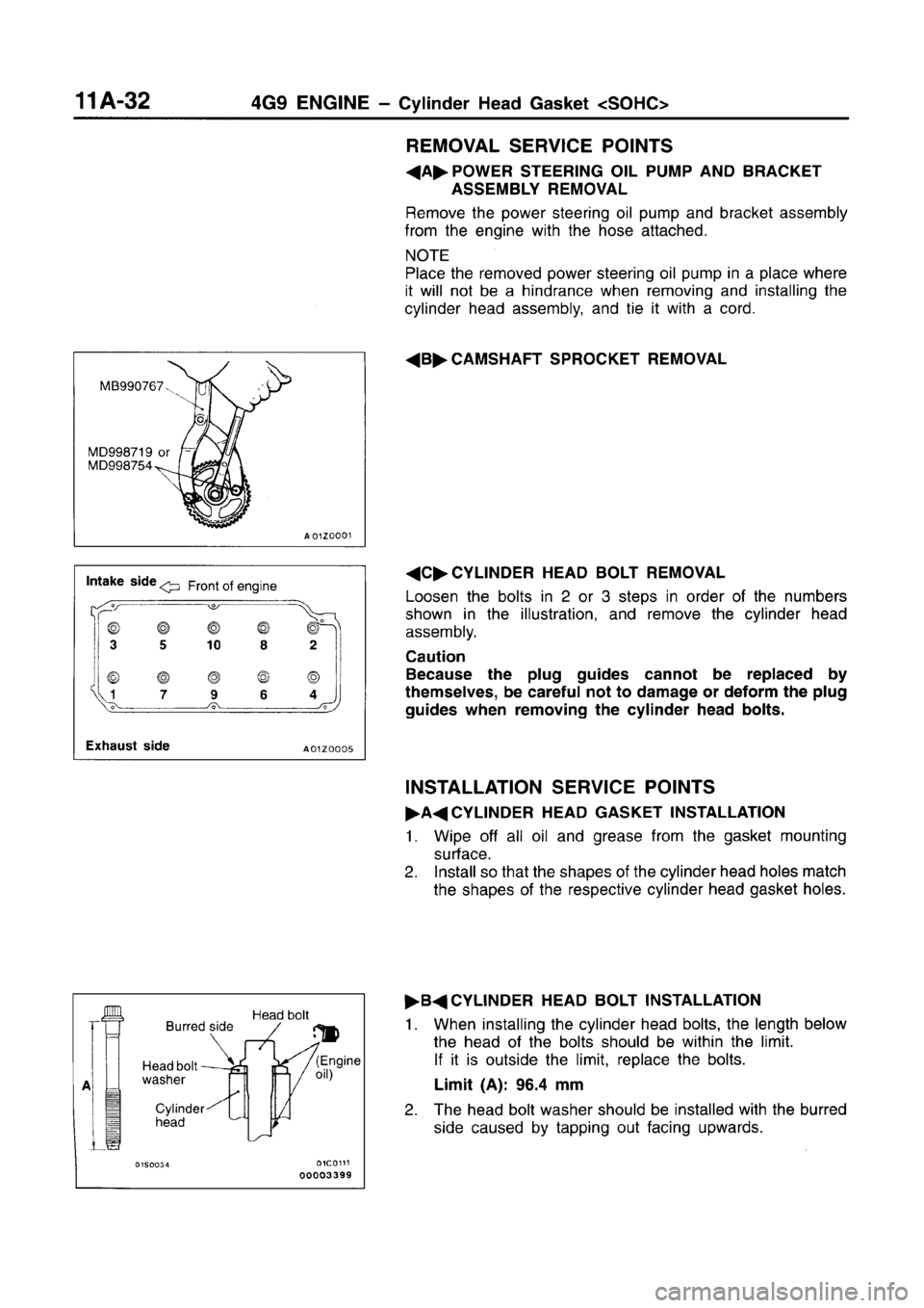MITSUBISHI CARISMA 1996  Workshop Manual 