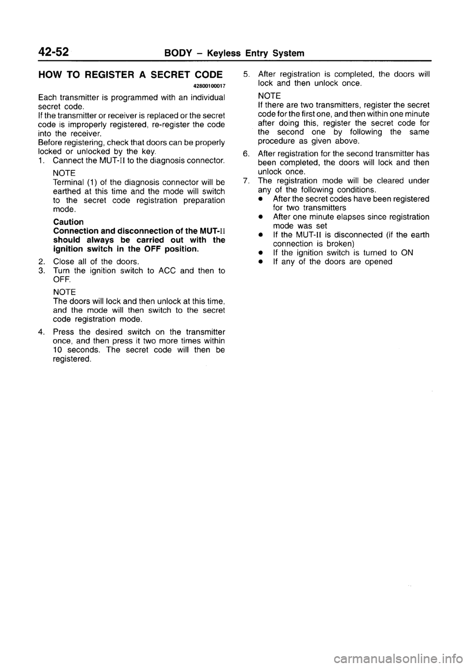 MITSUBISHI CARISMA 1996  Workshop Manual 
