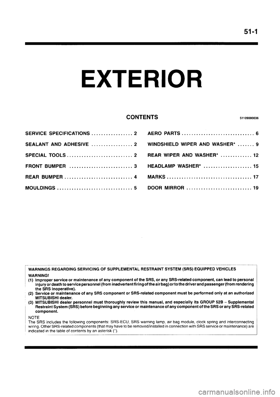 MITSUBISHI CARISMA 1996  Workshop Manual 
