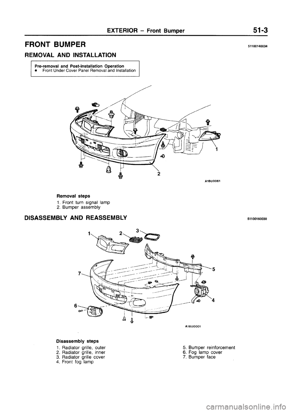 MITSUBISHI CARISMA 1996  Workshop Manual 