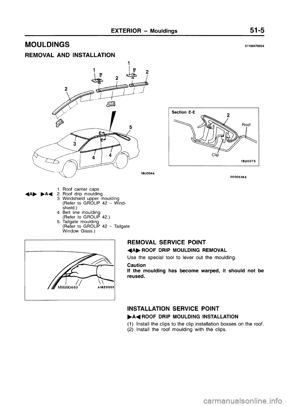 MITSUBISHI CARISMA 1996  Workshop Manual 