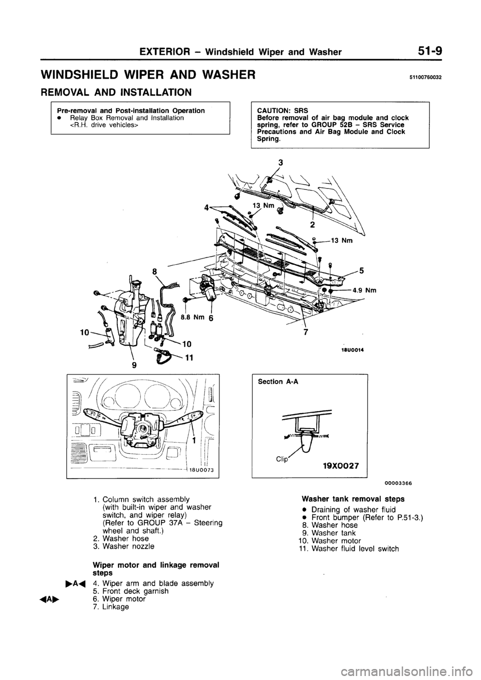 MITSUBISHI CARISMA 1996  Workshop Manual 