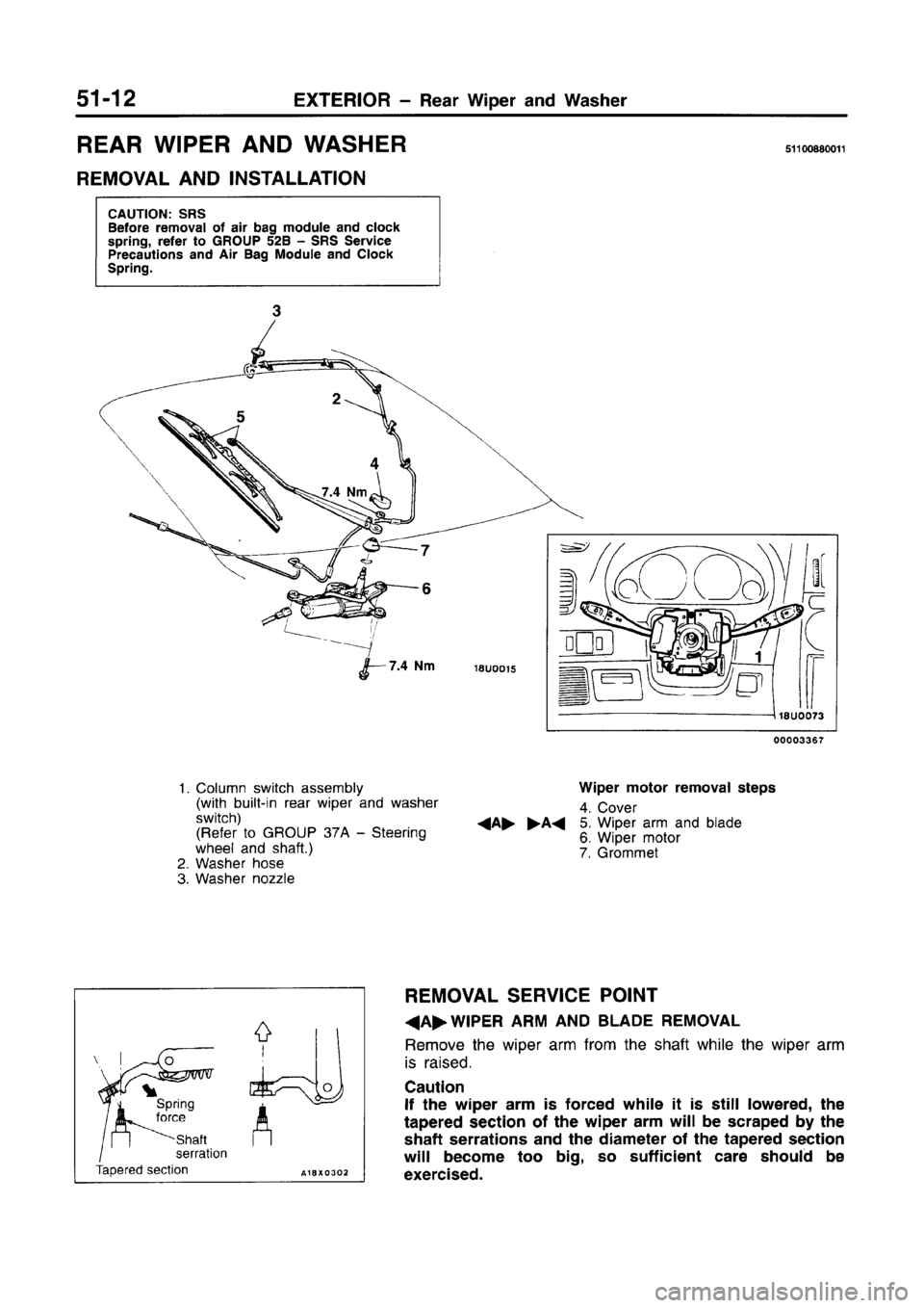 MITSUBISHI CARISMA 1996  Workshop Manual 