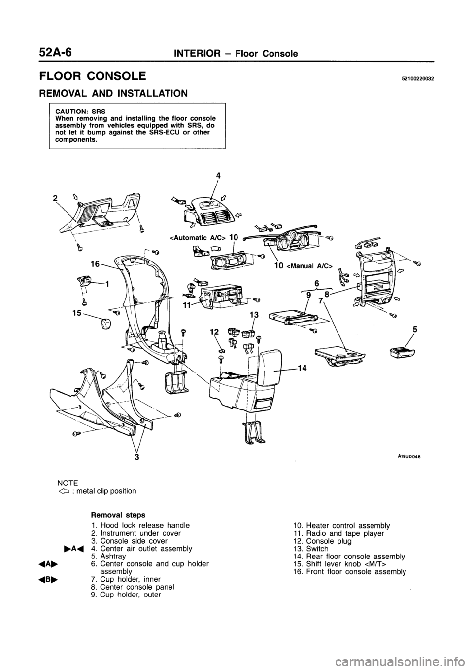 MITSUBISHI CARISMA 1996  Workshop Manual 