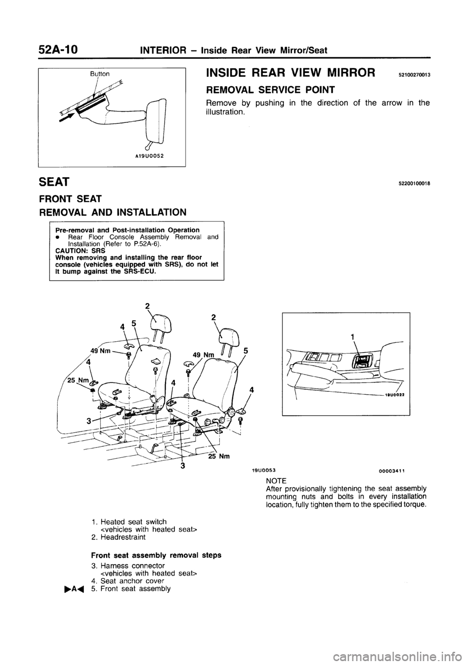 MITSUBISHI CARISMA 1996  Workshop Manual 