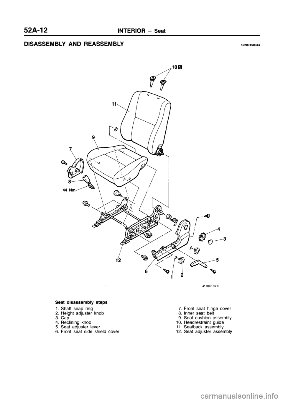 MITSUBISHI CARISMA 1996  Workshop Manual 