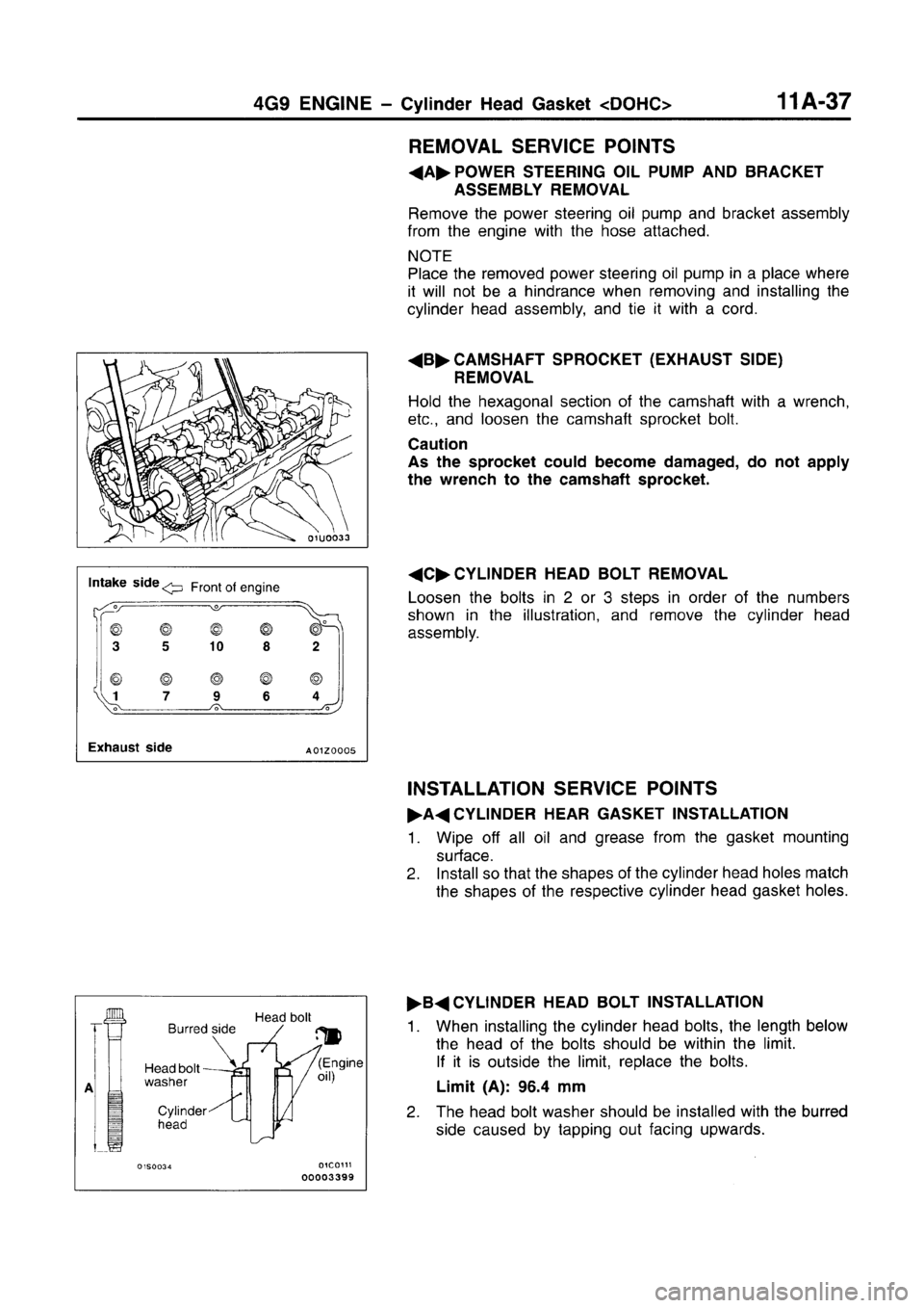 MITSUBISHI CARISMA 1996  Workshop Manual 