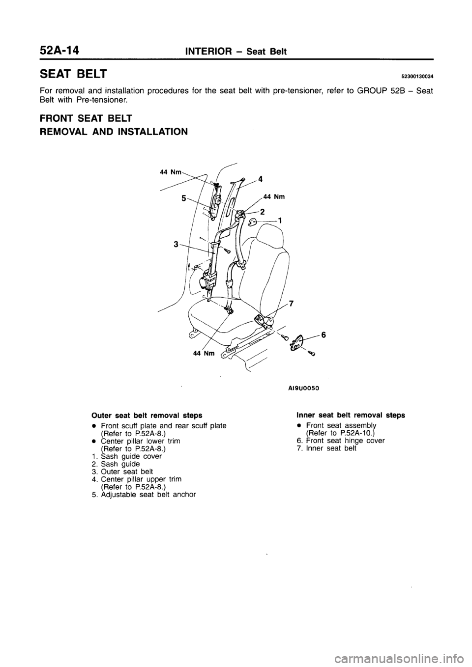 MITSUBISHI CARISMA 1996  Workshop Manual 