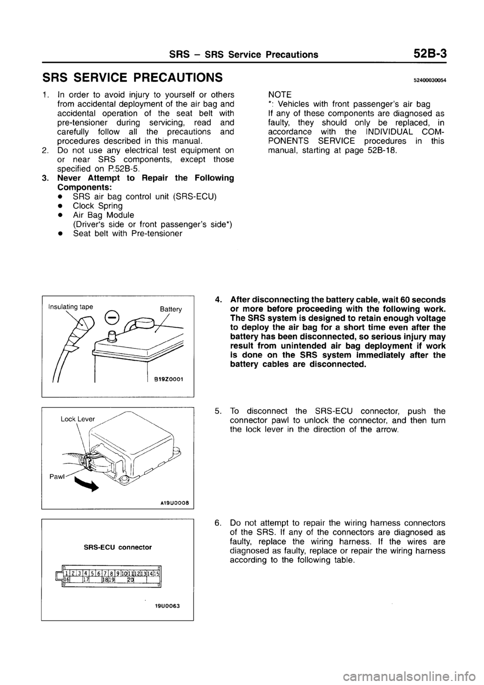 MITSUBISHI CARISMA 1996  Workshop Manual 