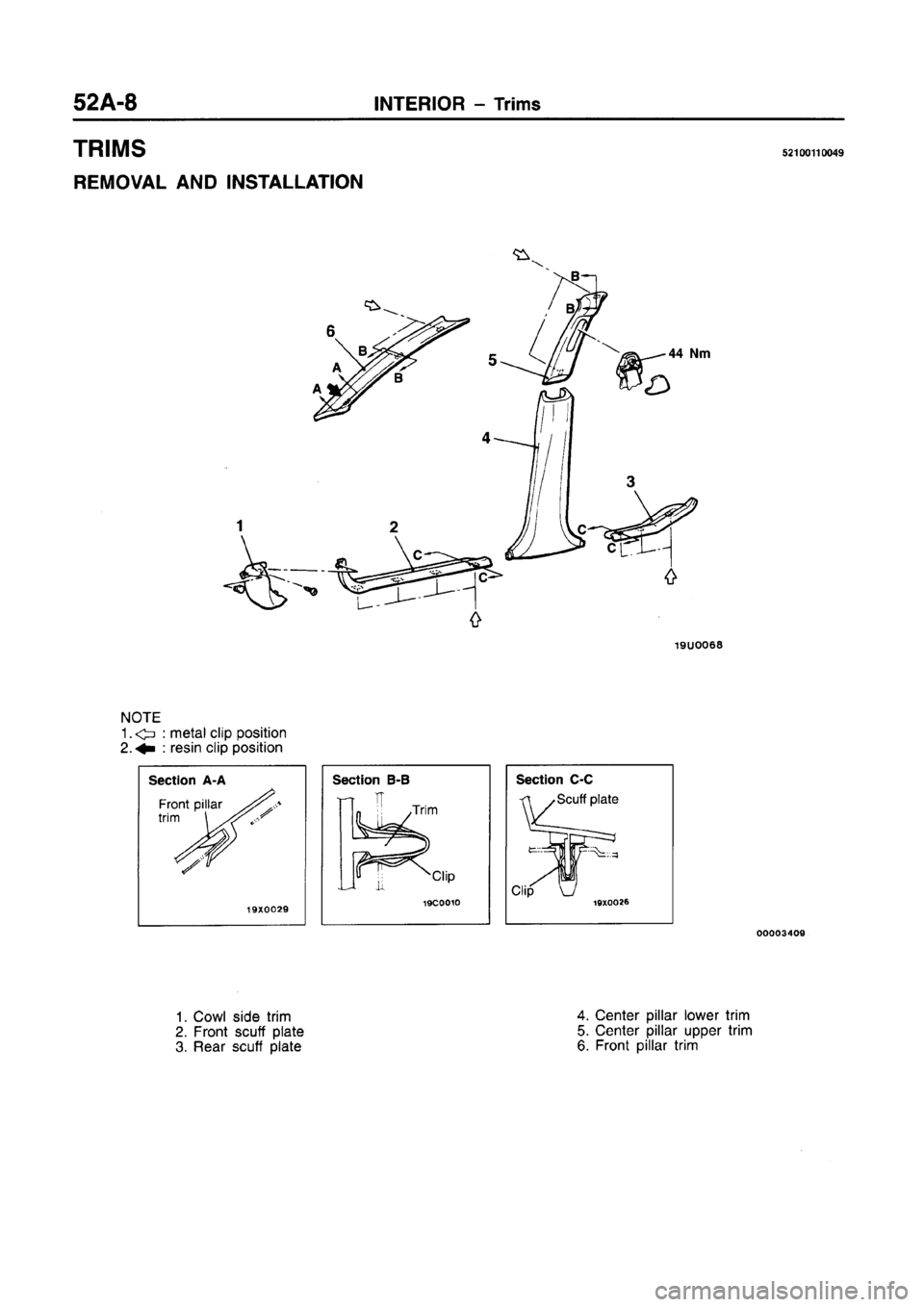 MITSUBISHI CARISMA 1996  Workshop Manual 