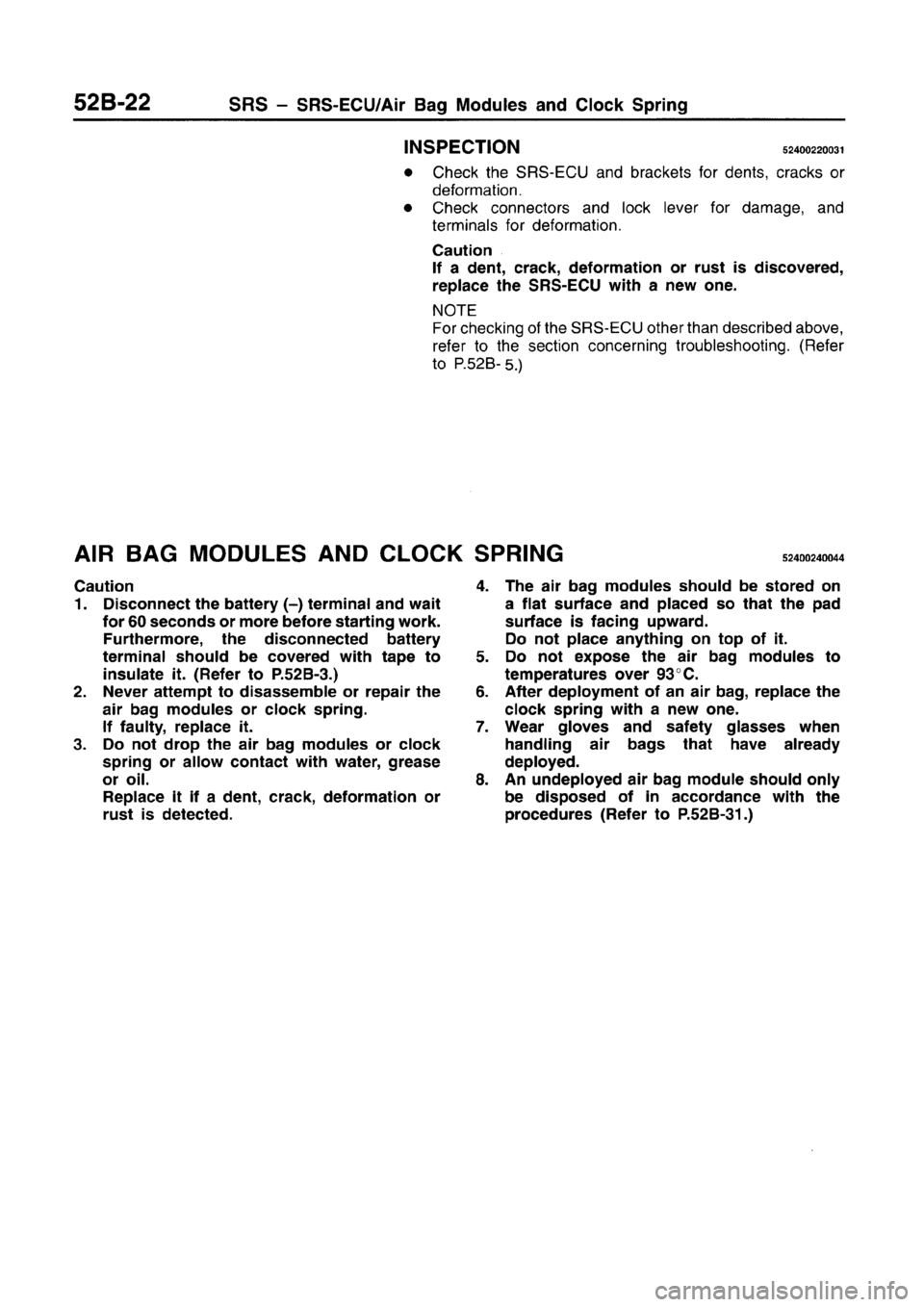 MITSUBISHI CARISMA 1996  Workshop Manual 