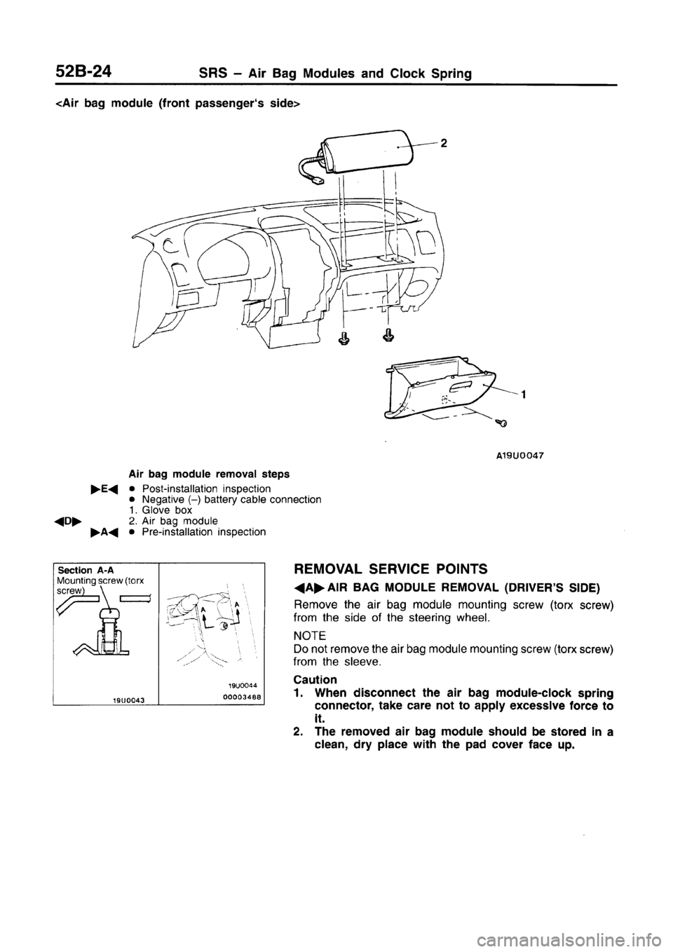 MITSUBISHI CARISMA 1996  Workshop Manual 