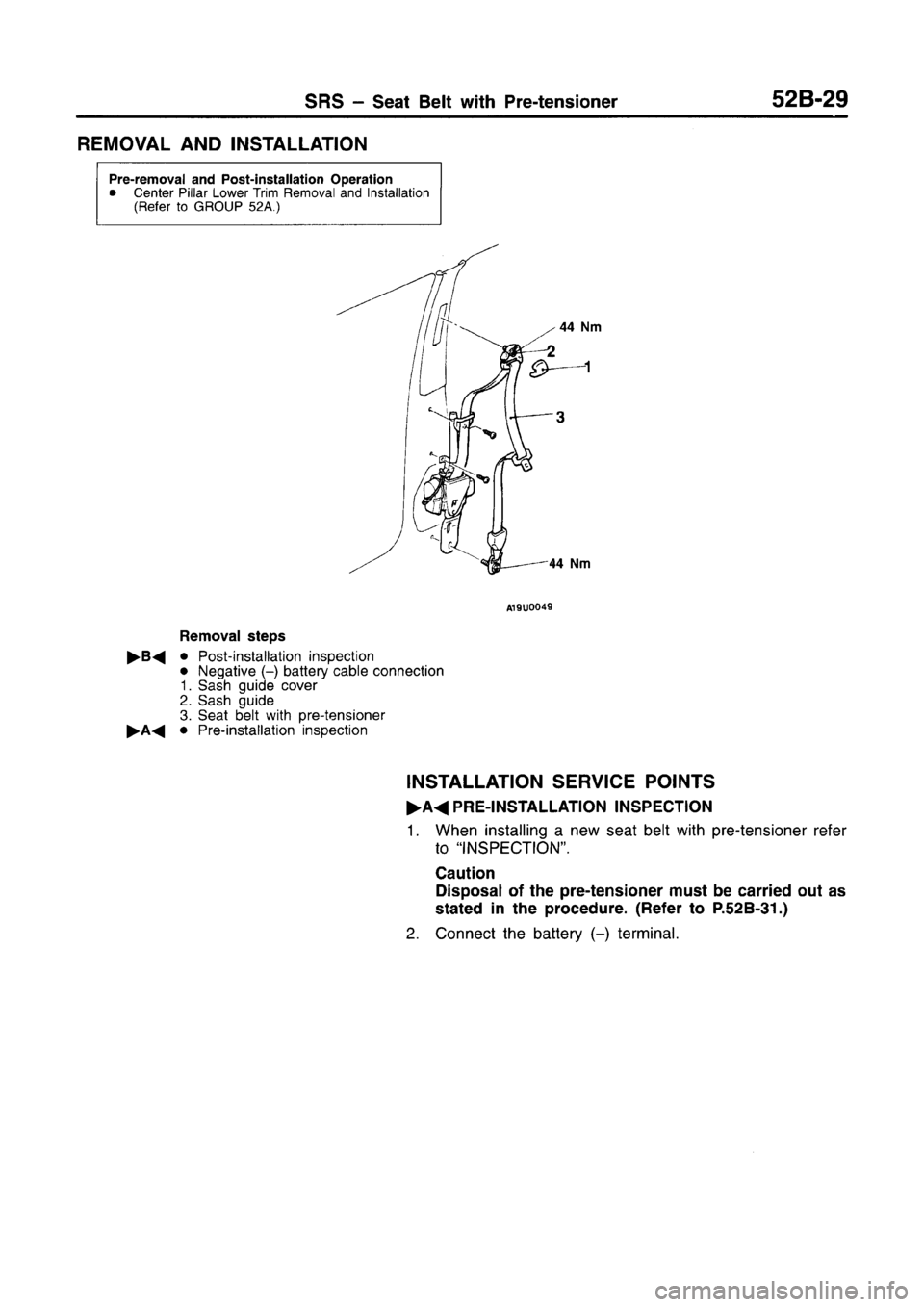 MITSUBISHI CARISMA 1996  Workshop Manual 