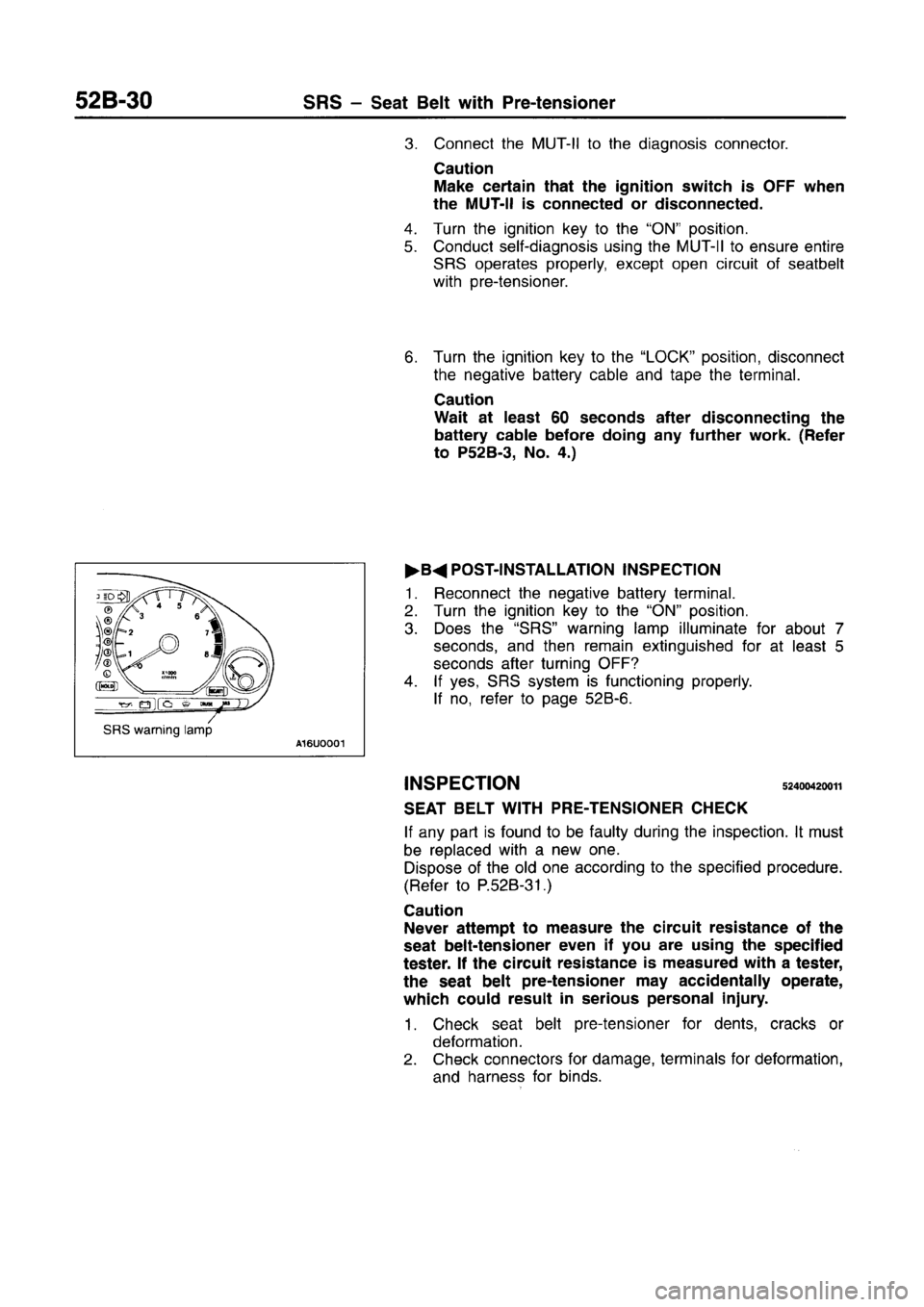 MITSUBISHI CARISMA 1996  Workshop Manual 