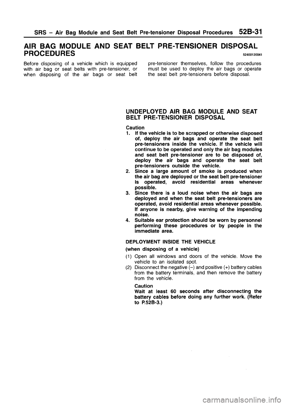 MITSUBISHI CARISMA 1996  Workshop Manual 