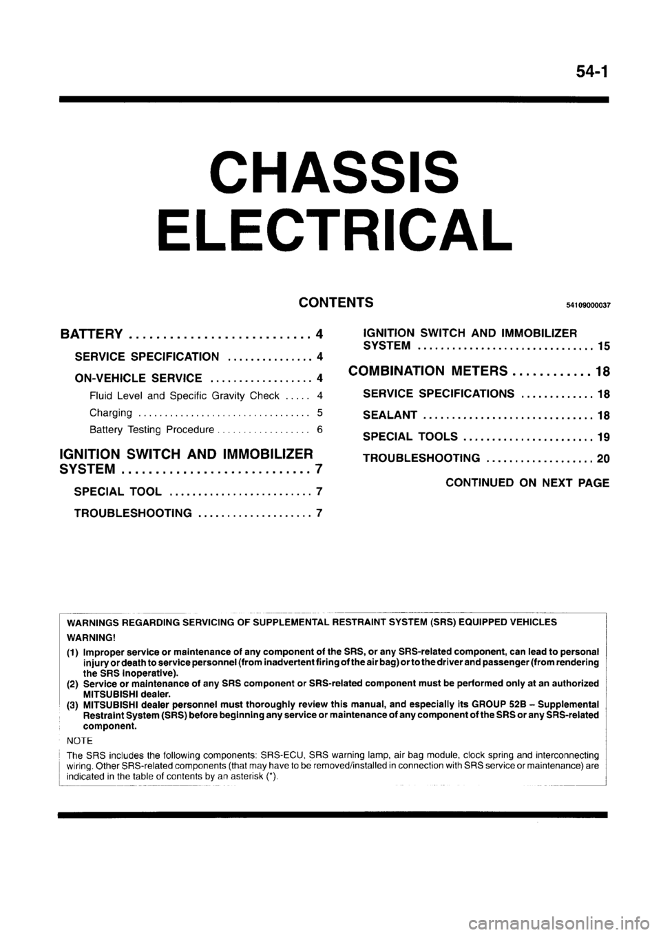 MITSUBISHI CARISMA 1996  Workshop Manual 