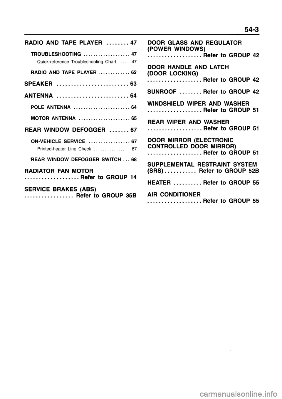 MITSUBISHI CARISMA 1996  Workshop Manual 