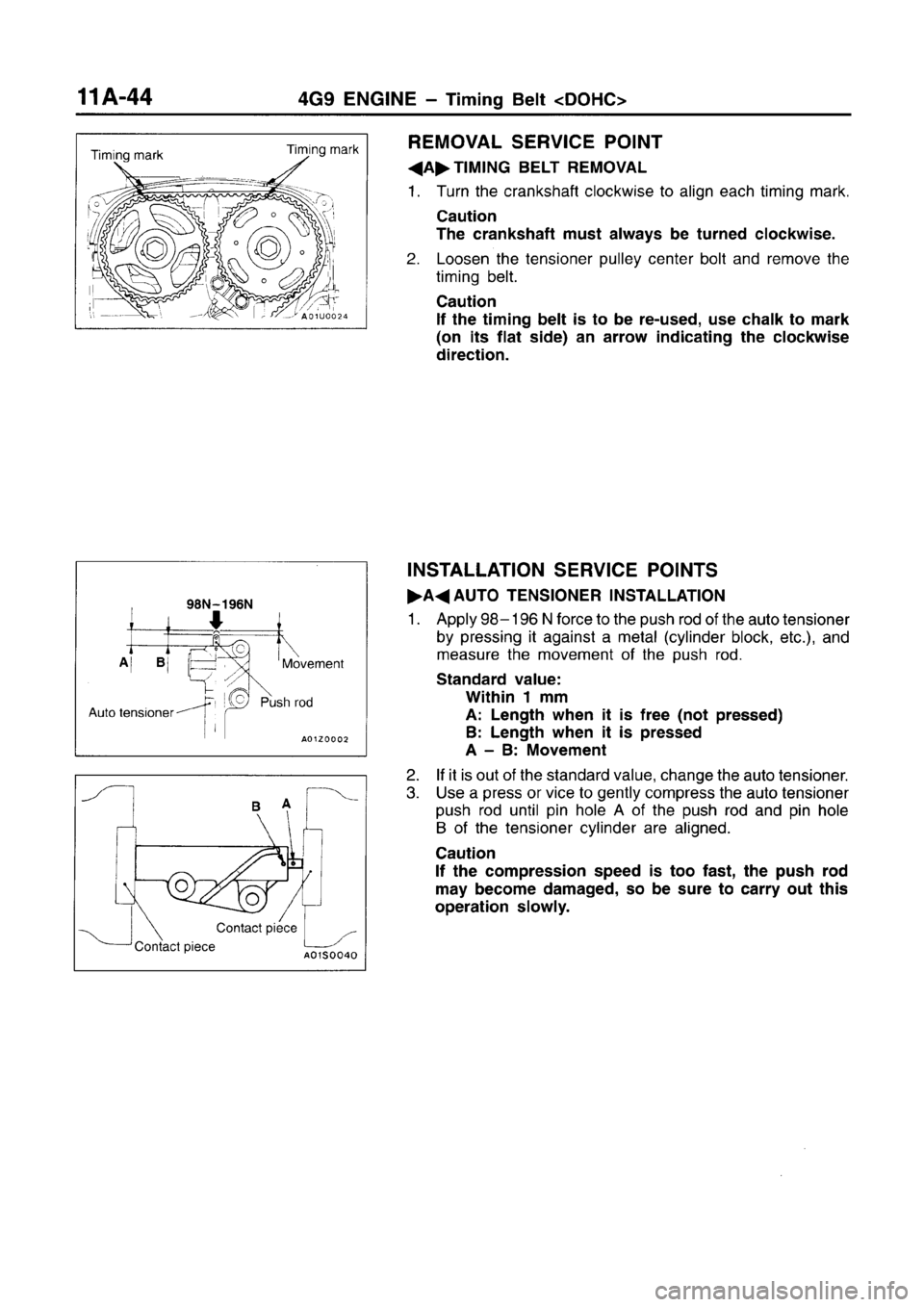 MITSUBISHI CARISMA 1996  Workshop Manual 