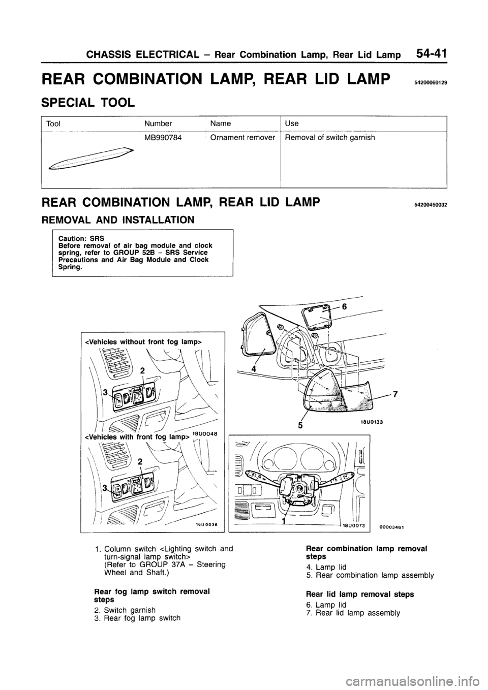 MITSUBISHI CARISMA 1996  Workshop Manual 