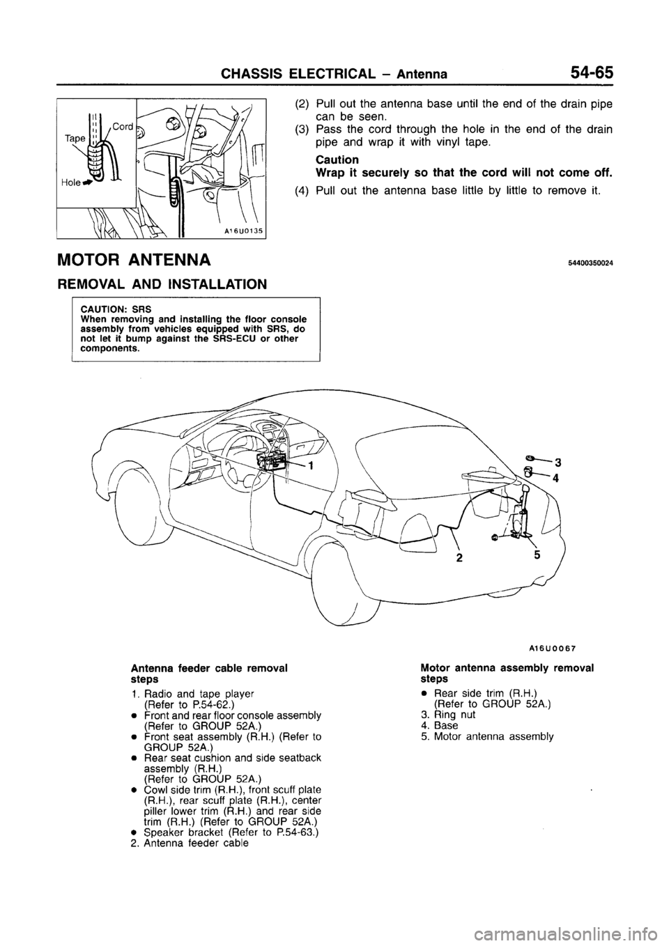 MITSUBISHI CARISMA 1996  Workshop Manual 