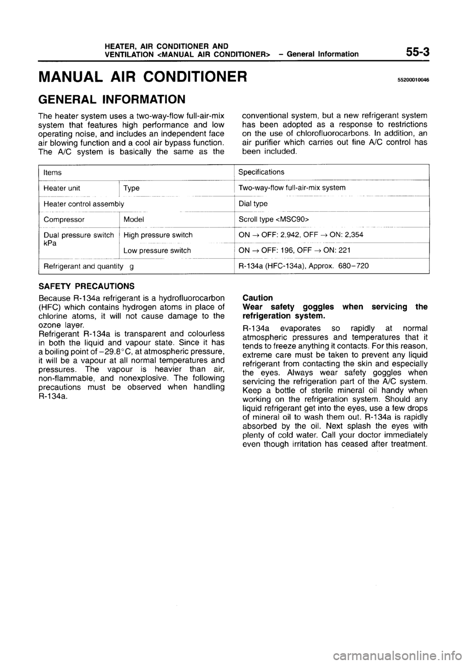 MITSUBISHI CARISMA 1996  Workshop Manual 