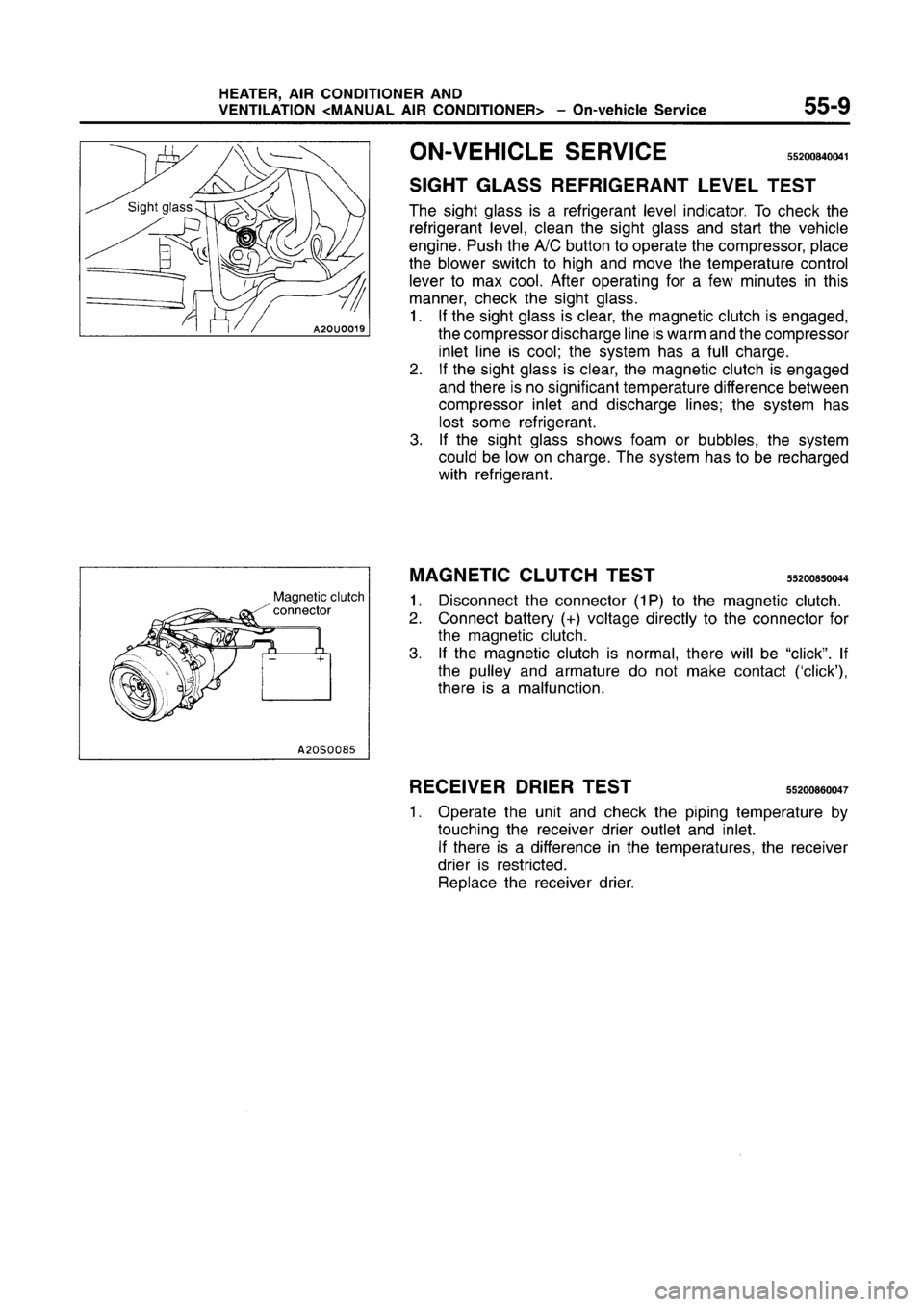 MITSUBISHI CARISMA 1996  Workshop Manual 
