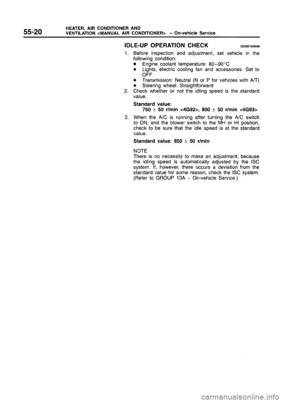 MITSUBISHI CARISMA 1996  Workshop Manual 