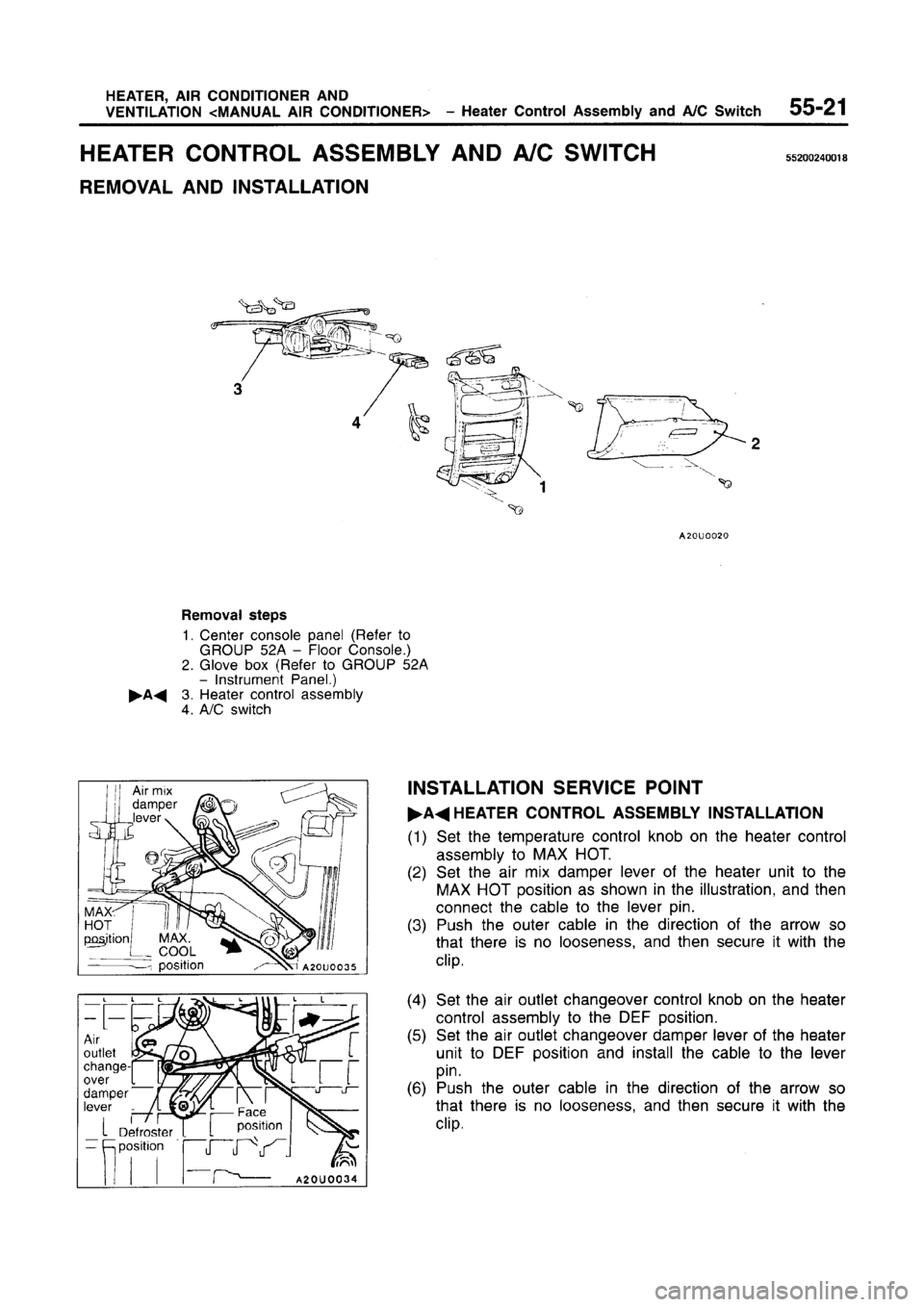 MITSUBISHI CARISMA 1996  Workshop Manual 