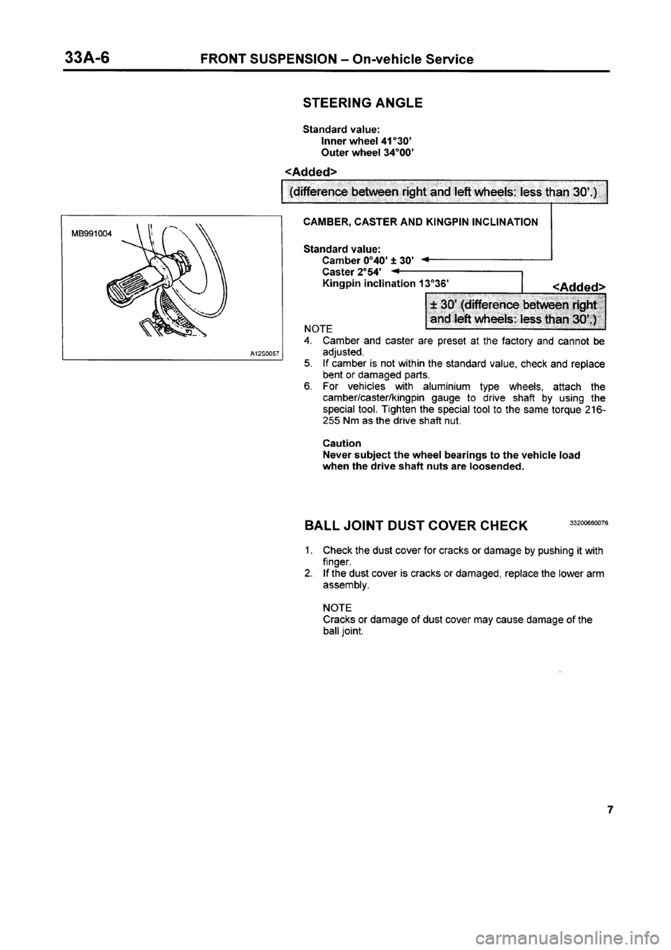 MITSUBISHI CARISMA 1996  Workshop Manual 