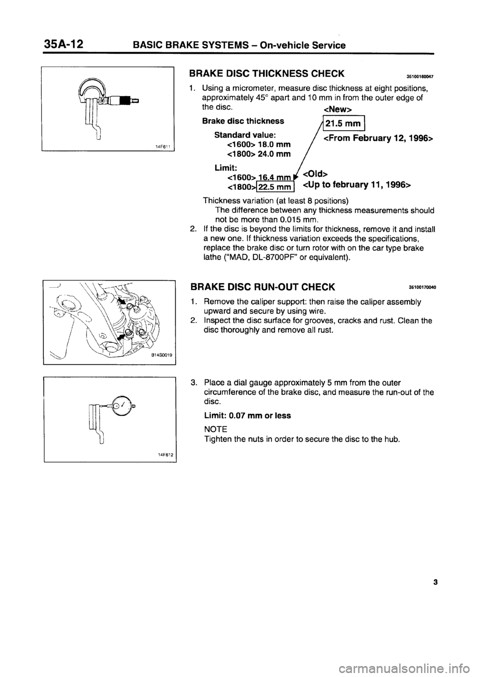 MITSUBISHI CARISMA 1996  Workshop Manual 
