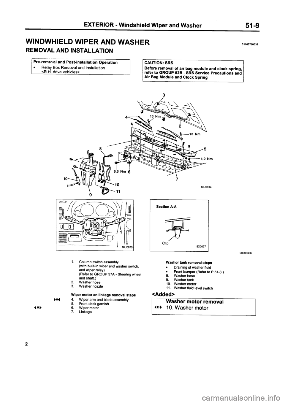 MITSUBISHI CARISMA 1996  Workshop Manual 