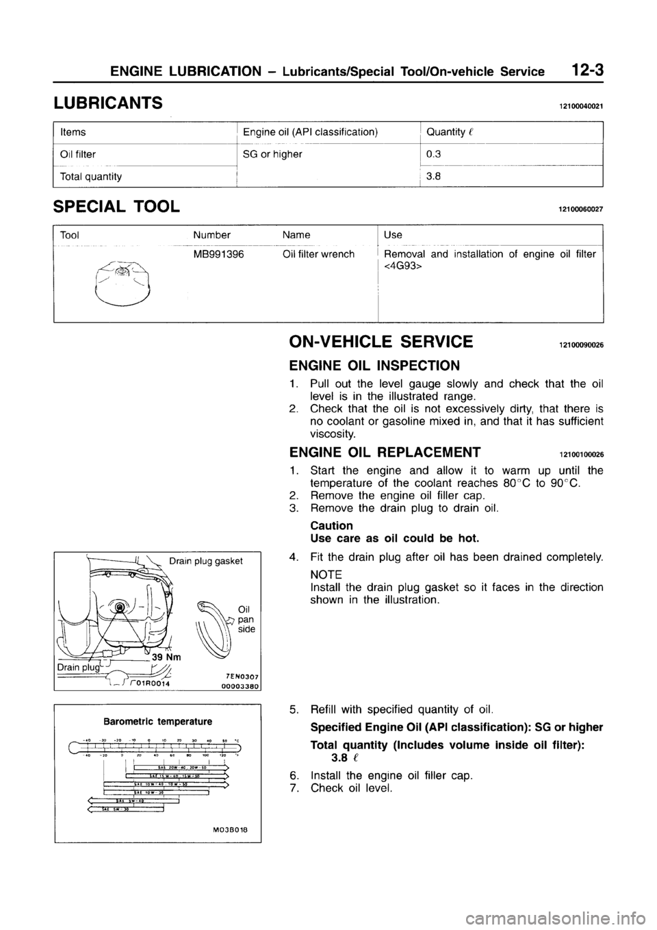 MITSUBISHI CARISMA 1996  Workshop Manual 