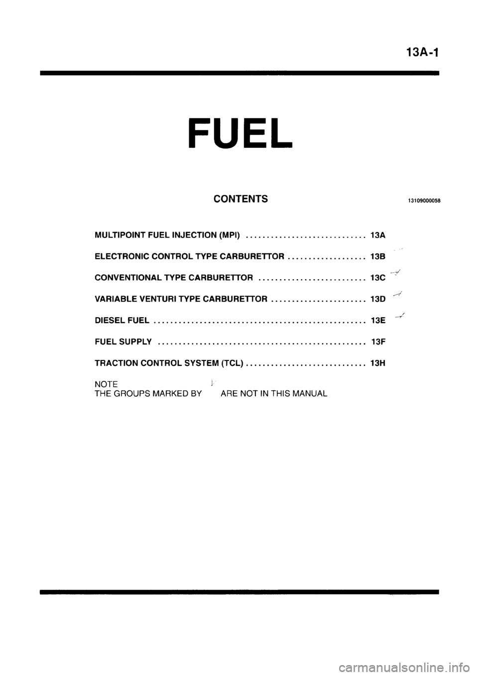 MITSUBISHI CARISMA 1996  Workshop Manual 