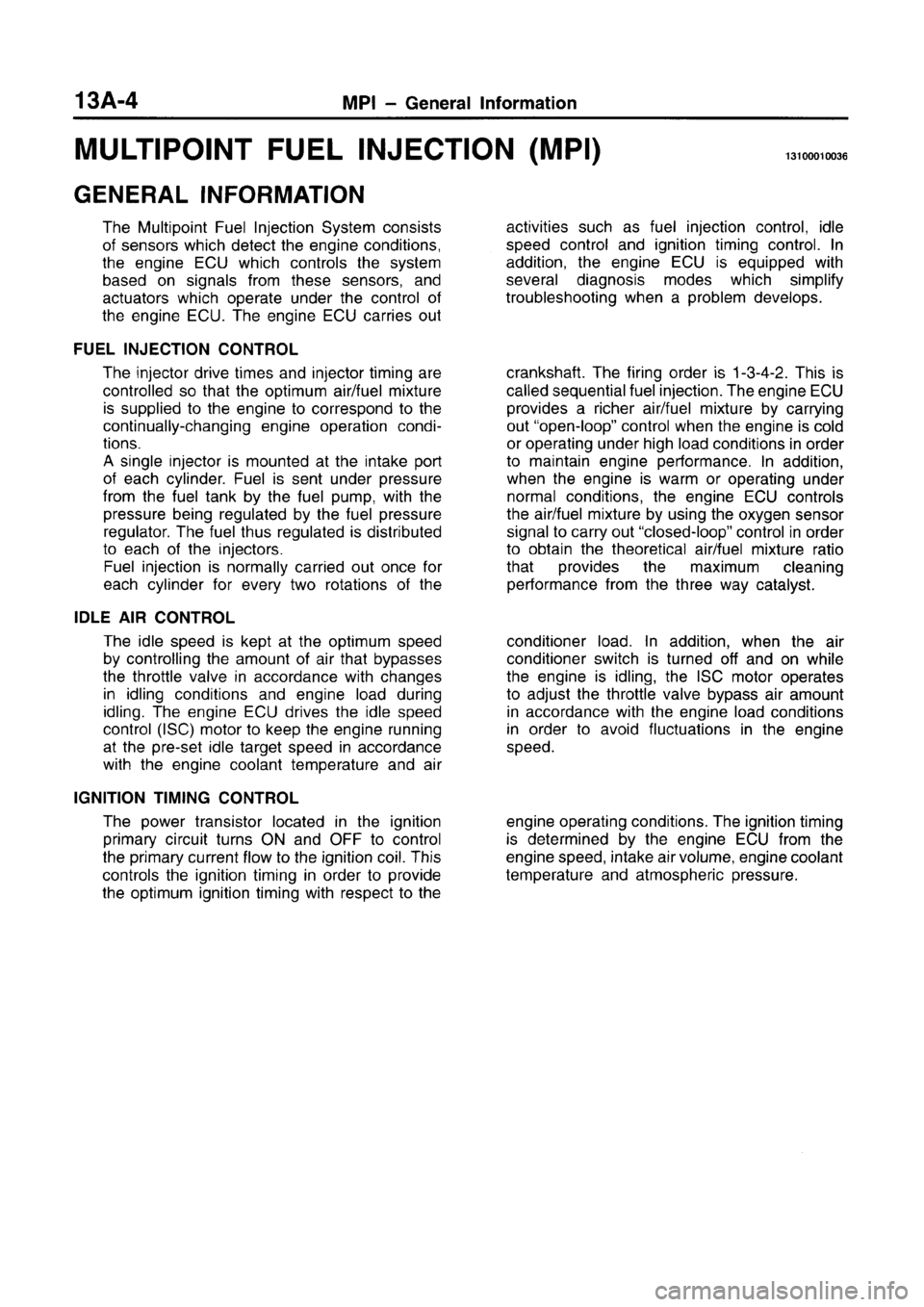 MITSUBISHI CARISMA 1996  Workshop Manual 